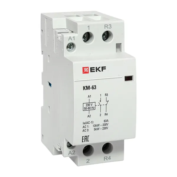 Контактор модульный КМ 63А NО+NC (2 мод.) EKF PROxima