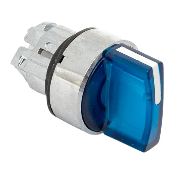 Исполнительный механизм переключателя ХB4 синий на 2 положения возвратный без фиксации, с подсветкой с короткой ручкой IP65 EKF