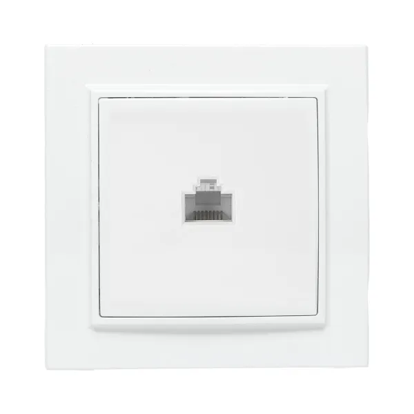 Минск Розетка RJ-45 1-местная СП белая EKF