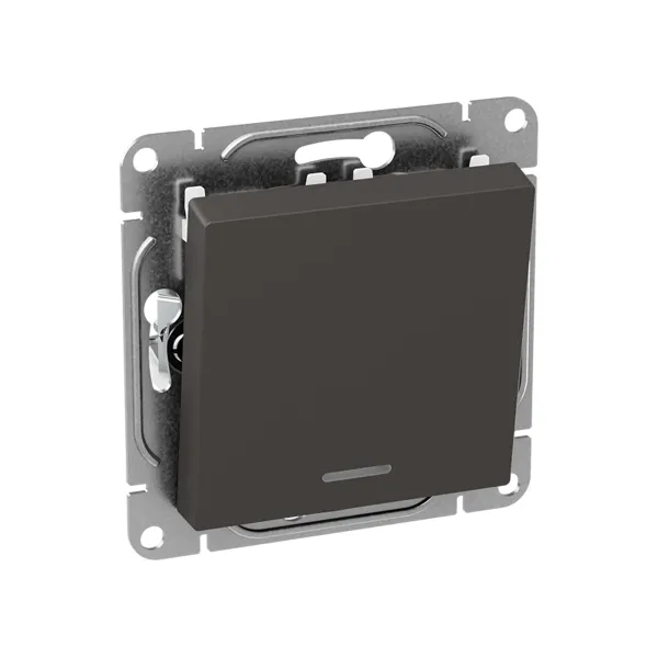 Механизм выключателя, одноклавишный, с подсветкой, мокко Эпика EKF