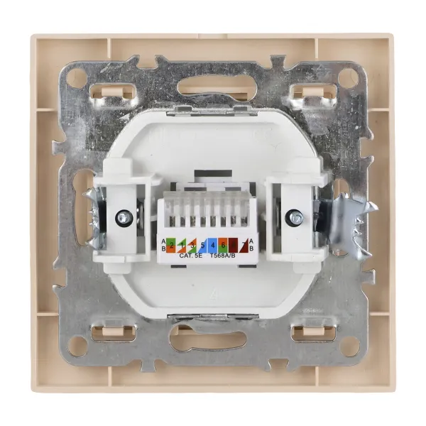Розетка RJ-45 1-мест. СП бежевый Минск EKF