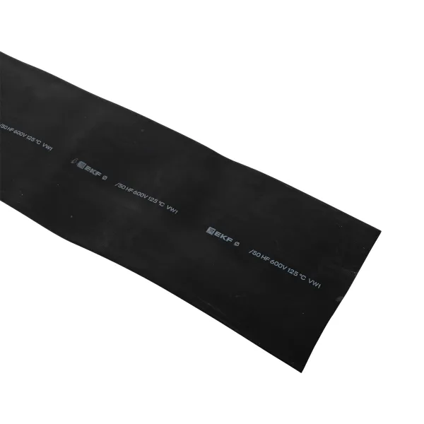 Термоусаживаемая трубка ТУТ нг 120/60 черная рулон EKF PROxima