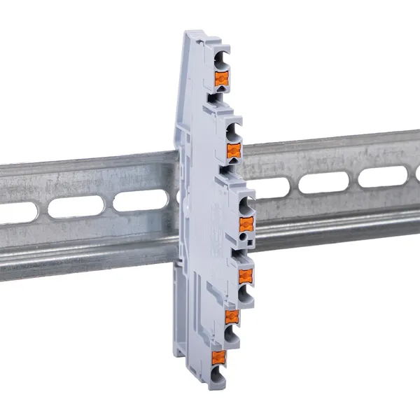 Клемма трёхуровневая Push-in 2.5 мм2 6 выводов серая EKF