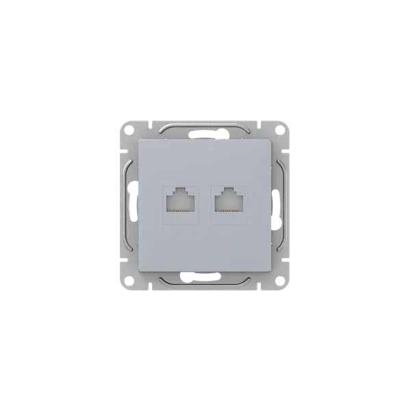 Механизм розетки RJ45 - 2шт, (cat5), алюминий Эпика EKF