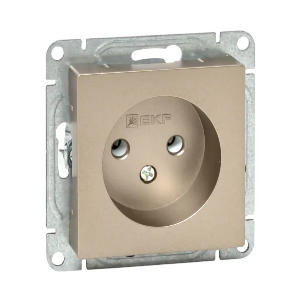 Механизм розетки, 16А, без заземления, без шторок, шампань Эпика EKF