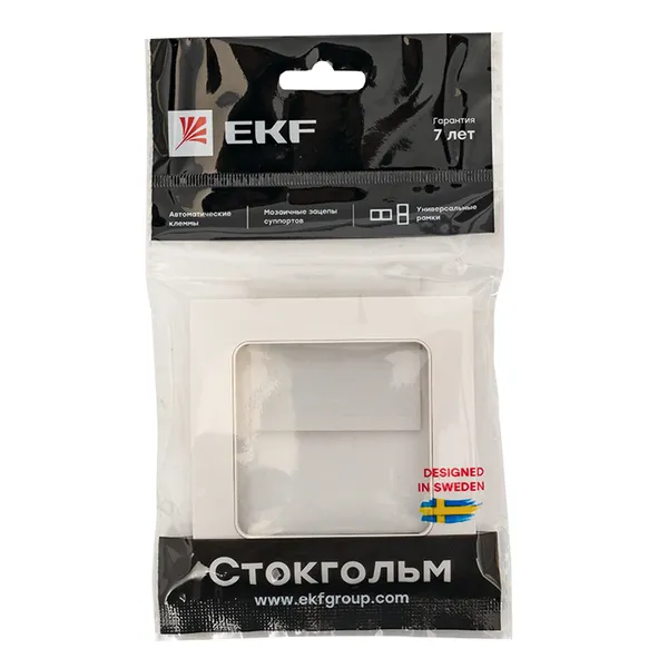 Стокгольм Рамка 1-местная белая EKF PROxima