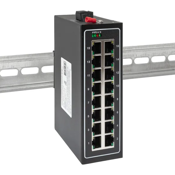 Промышленный неуправляемый коммутатор U-16T, 16 портов 10/100Base-T(X) RJ45, монтаж на динрейку TSX EKF