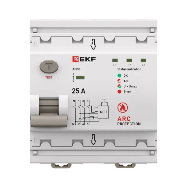 Устройство защиты от дугового пробоя (УЗДП) 3P+N 25А PROXIMA EKF