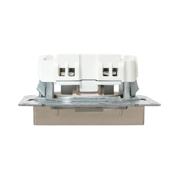 Механизм розетки, 16А, без заземления, со шторками, шампань Эпика EKF