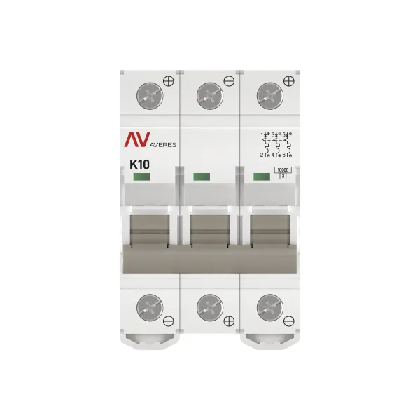 Выключатель автоматический AV-10 DC 3P 10A (K) 10kA EKF AVERES