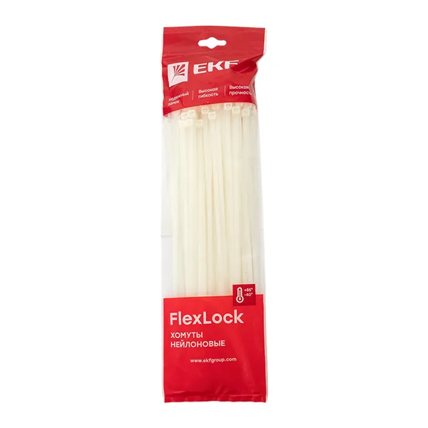Хомут P6.6 стандартный (б), 7.6x300 (100шт) FlexLock EKF