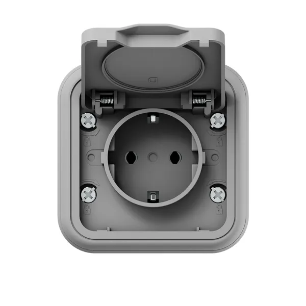 Розетка, одноместная, СП, винтовые клеммы серый, Бронто EKF