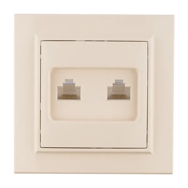 Минск Розетка RJ-45 2-местная СП бежевая EKF
