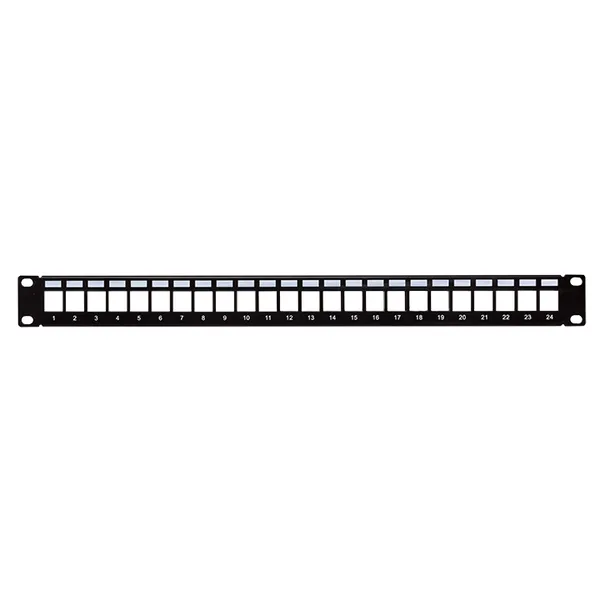 Патч-панель модульная TERACOM PRO 19'' 1U экранированная 24 порта с органайзером (пустая)