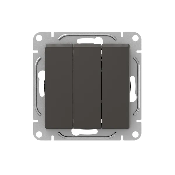 Механизм выключателя, трёхклавишный, мокко Эпика EKF