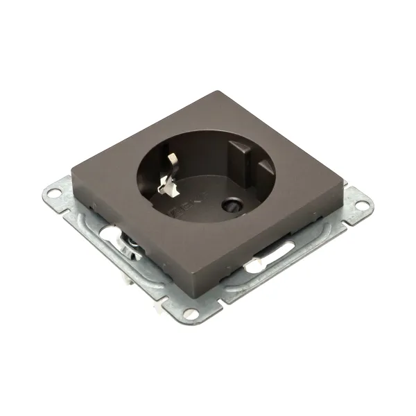 Механизм розетки, 16А, с заземлением, без шторок, мокко Эпика EKF