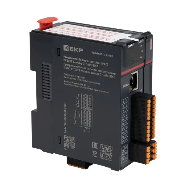 Программируемый логический контроллер (ПЛК) EC201S токоприемный D-CARD EKF