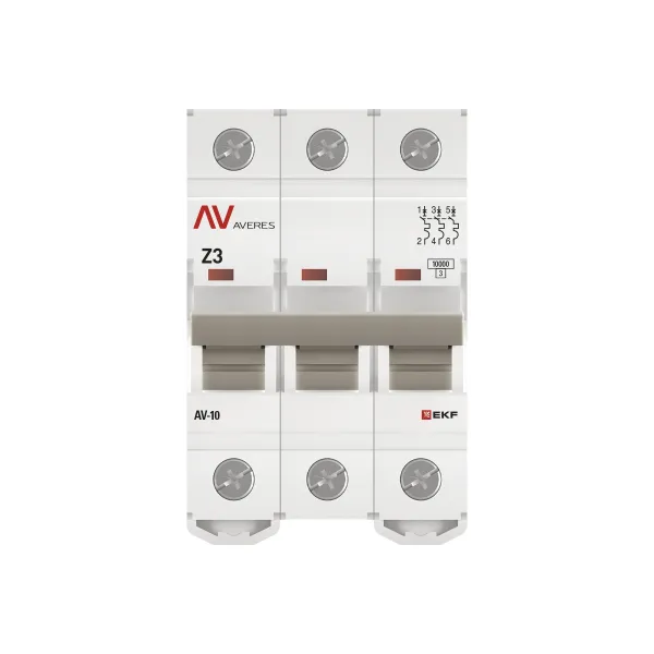 Выключатель автоматический AV-10 3P 3A (Z) 10kA EKF AVERES