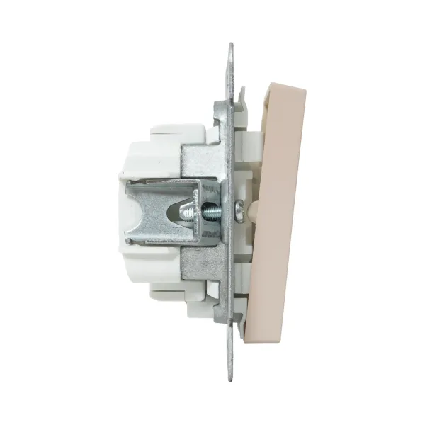 Механизм выключателя, одноклавишный, с подсветкой, кремовый Эпика EKF