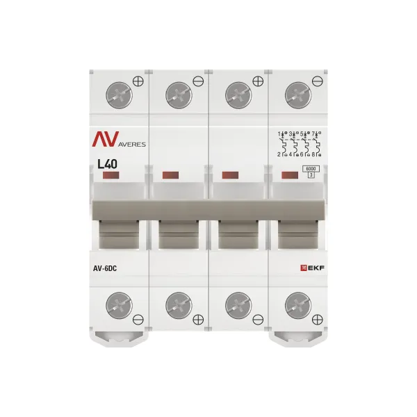 Выключатель автоматический AV-6 DC 4P 40A (L) 6kA EKF AVERES