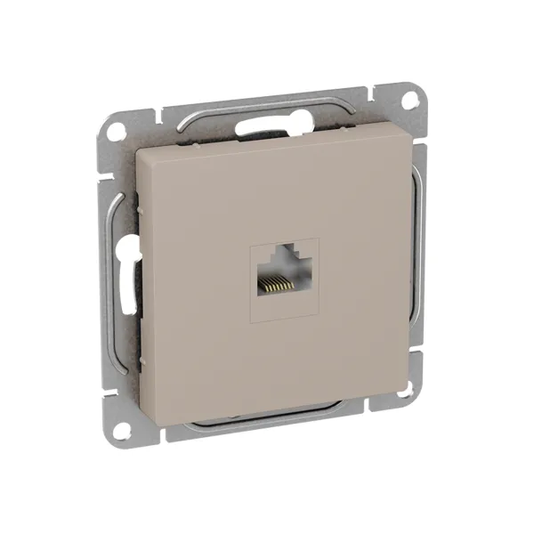 Механизм розетки RJ45 (cat5), кремовый Эпика EKF