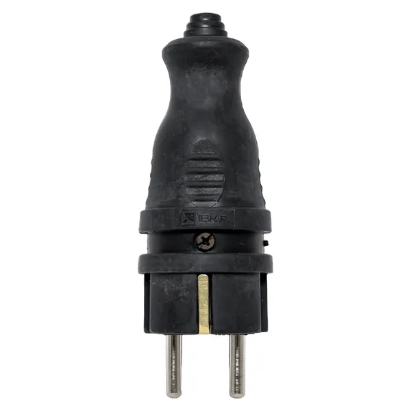 Вилка прямая каучуковая 230В 2P+PE 16A IP44 EKF PRO