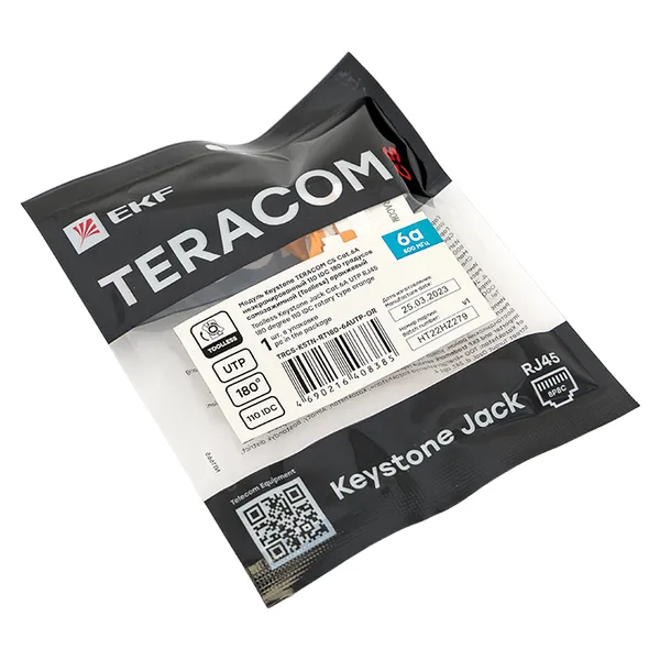 Модуль Keystone TERACOM CS Cat.6A неэкранированный 110 IDC 180 градусов самозажимной (Toolless) оранжевый