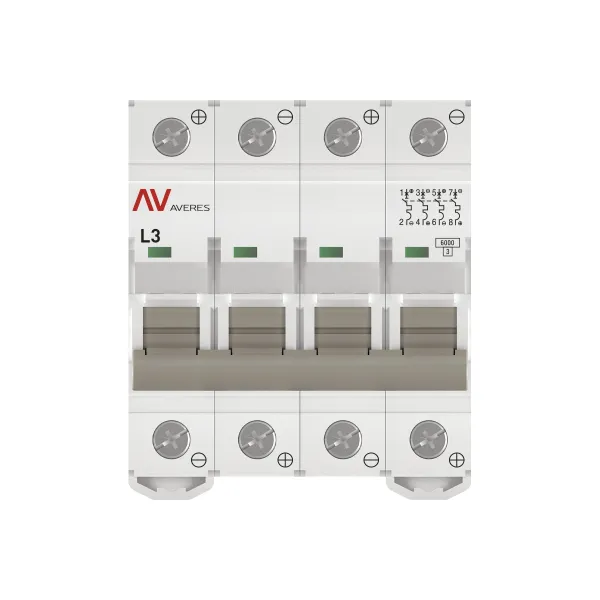 Выключатель автоматический AV-6 DC 4P 3A (L) 6kA EKF AVERES
