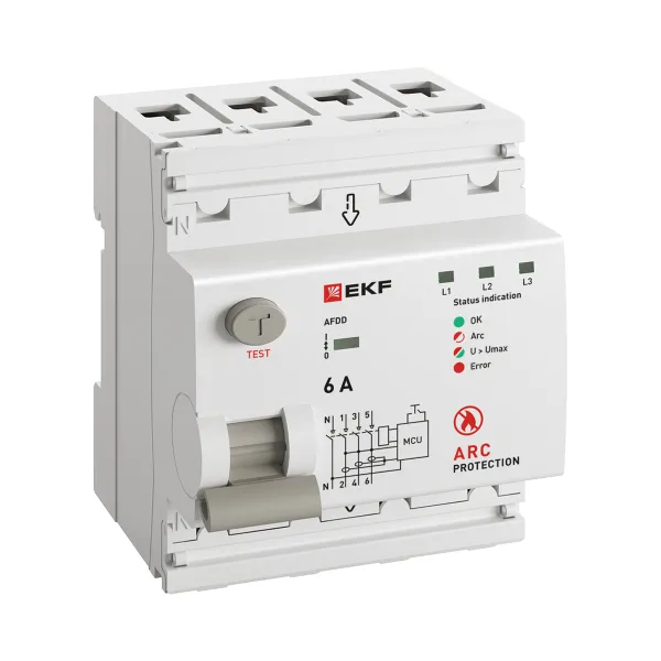 Устройство защиты от дугового пробоя (УЗДП) 3P+N 6А PROXIMA EKF