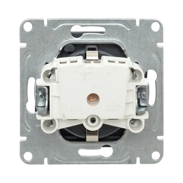 Механизм розетки, 16А, IP44, с заземлением, со шторками, c крышкой, графит Эпика EKF