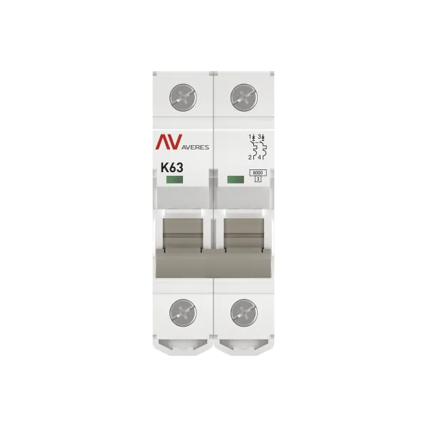 Выключатель автоматический AV-6 2P 63A (K) 6kA EKF AVERES