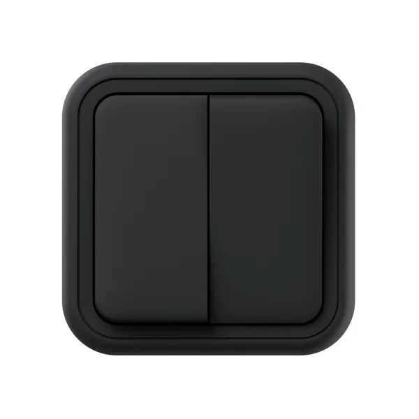 Выключатель, двухклавишный, проходной, ОП, автоматические клеммы антр, Бронто EKF