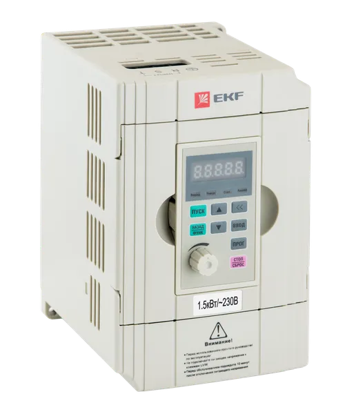 Преобразователь частоты, белый, 1,5/2,2кВт 1x230В VECTOR-100 EKF