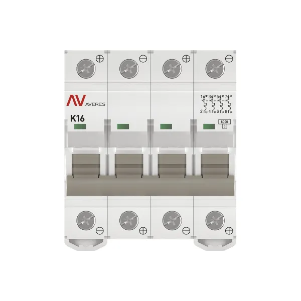 Выключатель автоматический AV-6 DC 4P 16A (K) 6kA EKF AVERES
