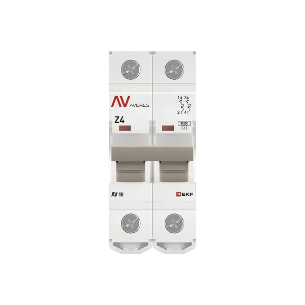 Выключатель автоматический AV-10 2P 4A (Z) 10kA EKF AVERES