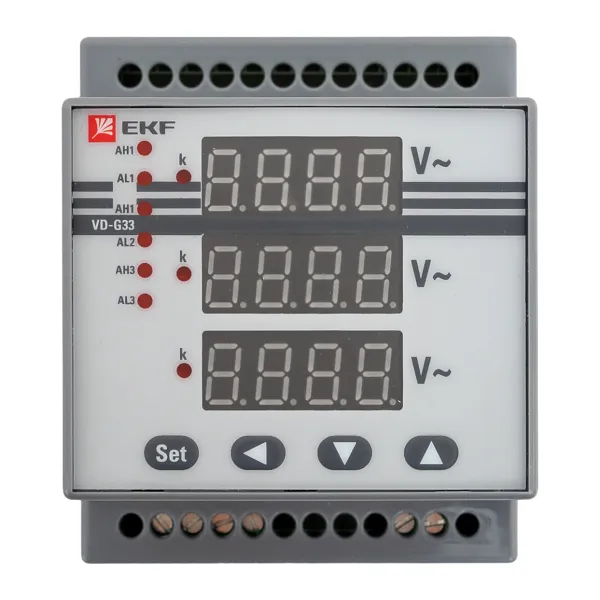 VD-G33 Вольтметр цифровой на DIN трехфазный EKF PROxima (без поверки