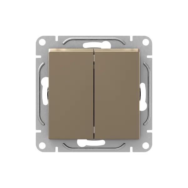 Механизм выключателя, двухклавишный, шампань Эпика EKF