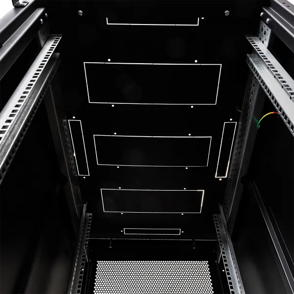 Шкаф напольный 19" TERACOM PRO 42U 600x1000 мм двери перфорированная с замком-ручкой и перфорированная чёрный