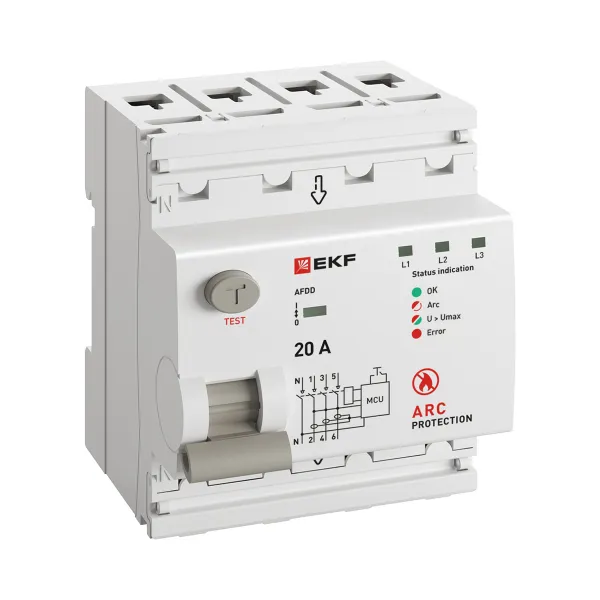 Устройство защиты от дугового пробоя (УЗДП) 3P+N 20А PROXIMA EKF