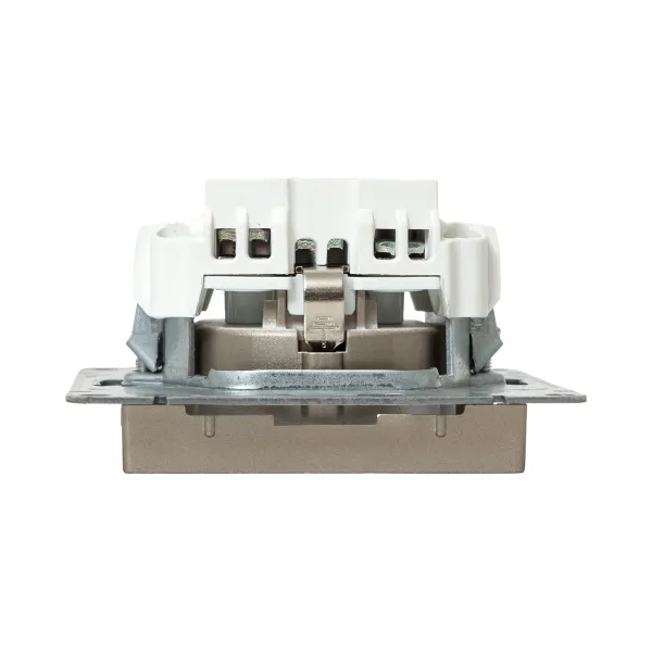 Механизм розетки, 16А, с заземлением, без шторок, шампань Эпика EKF