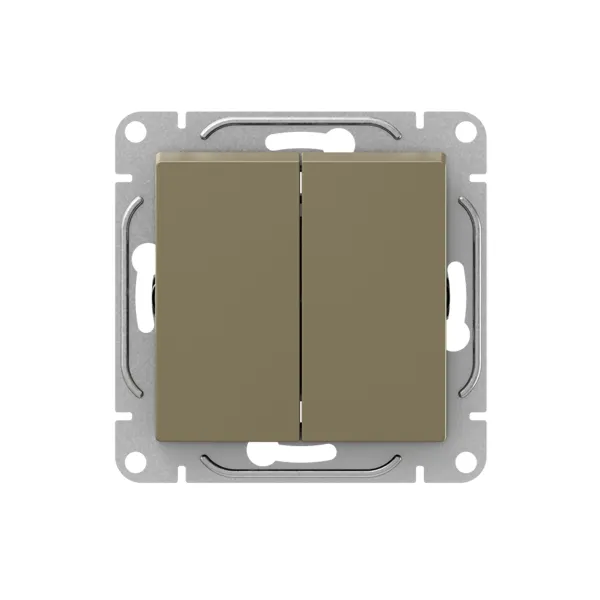 Механизм выключателя, двухклавишный, шампань Эпика EKF