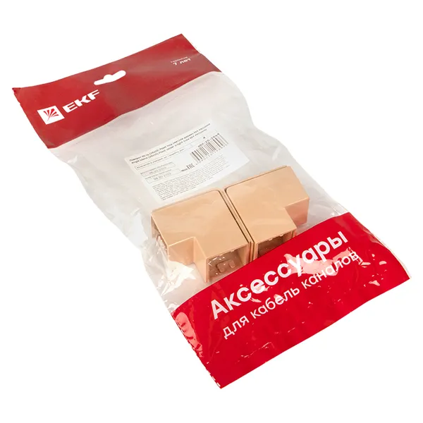 Поворот 90 гр. (25х25) (4 шт) светлое дерево EKF-Plast