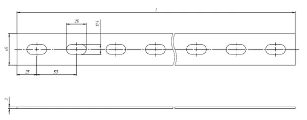 Полоса перфорированная ПП40 3000 мм К107 (2 мм) EKF
