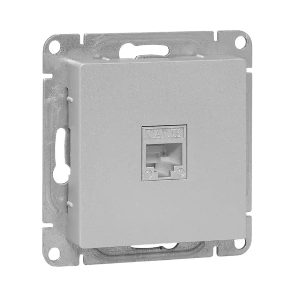 Механизм розетки RJ45 - 2шт, (cat5), алюминий Эпика EKF
