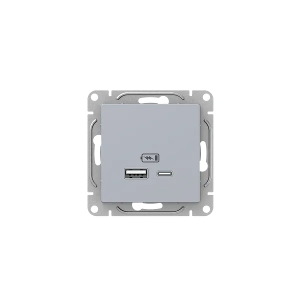 Механизм розетки USB-A+С, алюминий Эпика EKF