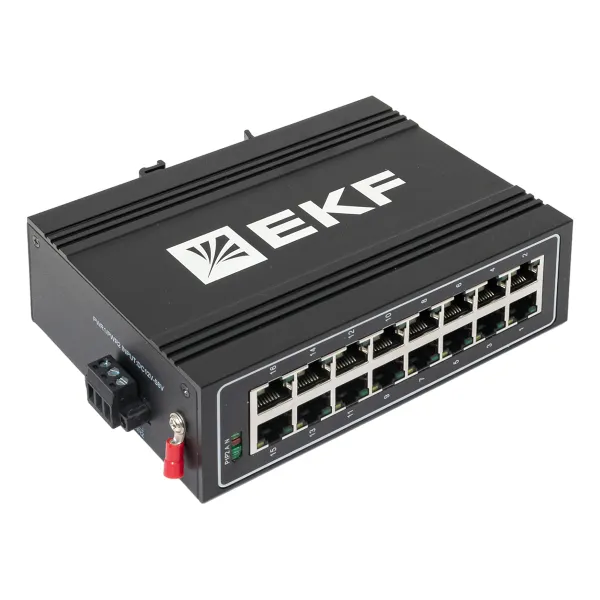 Промышленный неуправляемый коммутатор U-16T, 16 портов 10/100Base-T(X) RJ45, монтаж на динрейку TSX EKF