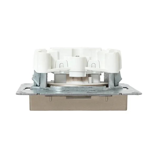 Механизм розетки, 16А, без заземления, со шторками, шампань Эпика EKF