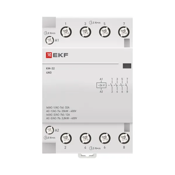 Контактор модульный КМ 32А 4NО (3 мод.) 24В АС EKF PROxima