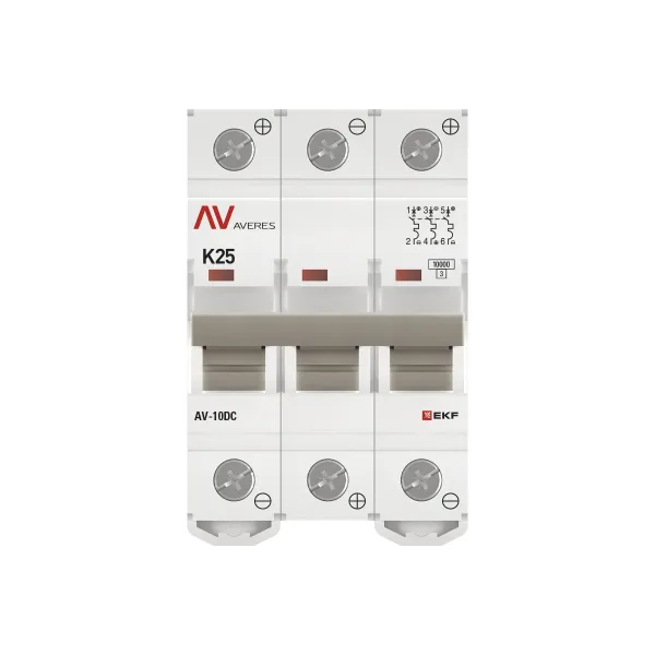 Выключатель автоматический AV-10 DC 3P 25A (K) 10kA EKF AVERES