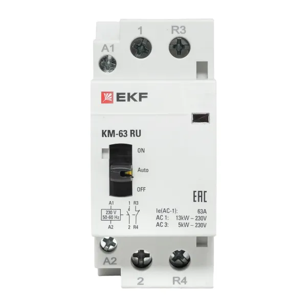 Контактор модульный КМ РУ 63А 1NO+1NC (2 мод.) EKF PROxima
